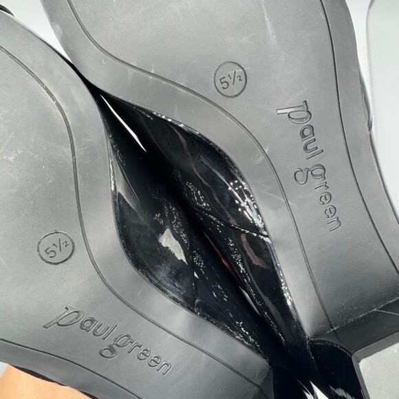 Paul Green black patent leather Rendi Pointed Toe Slip On Pumps 5.5 ( US 8) - Picture 7 of 16